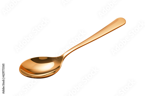 Foto golden ice spoon on red background