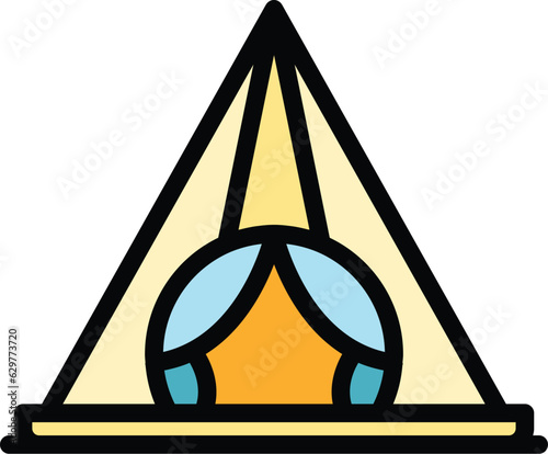 Sea bungalow icon outline vector. Beach house. Villa summer color flat