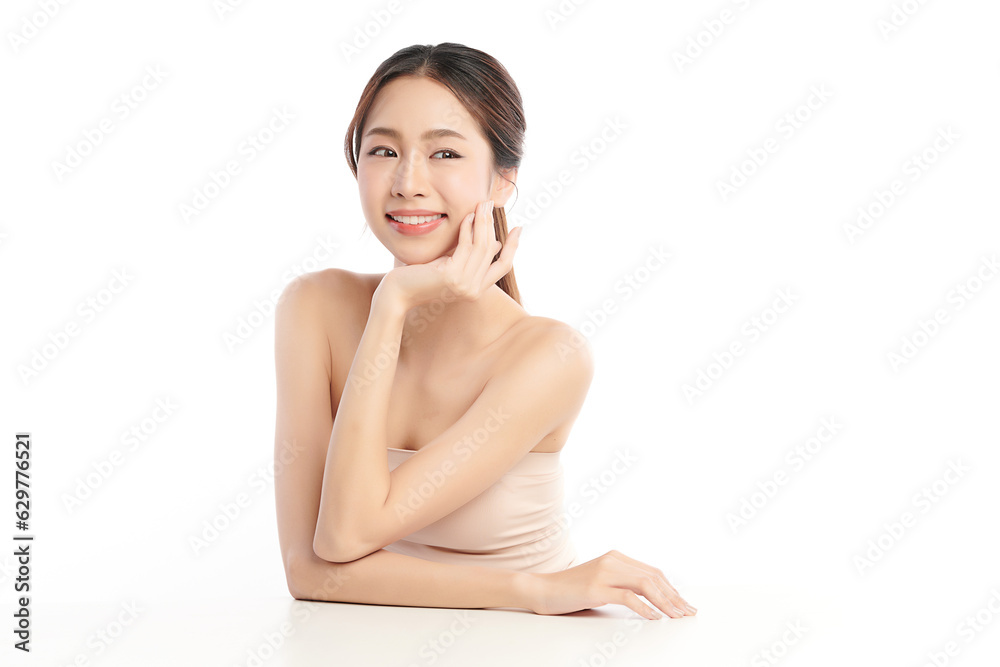 Beautiful young asian woman with clean fresh skin on white background, Face care, Facial treatment, Cosmetology, beauty and spa, Asian women portrait. Beautiful young asian woman with clean fresh skin on white background, Face care, Facial treatment, Cosmetology, beauty and spa, Asian women portrait.