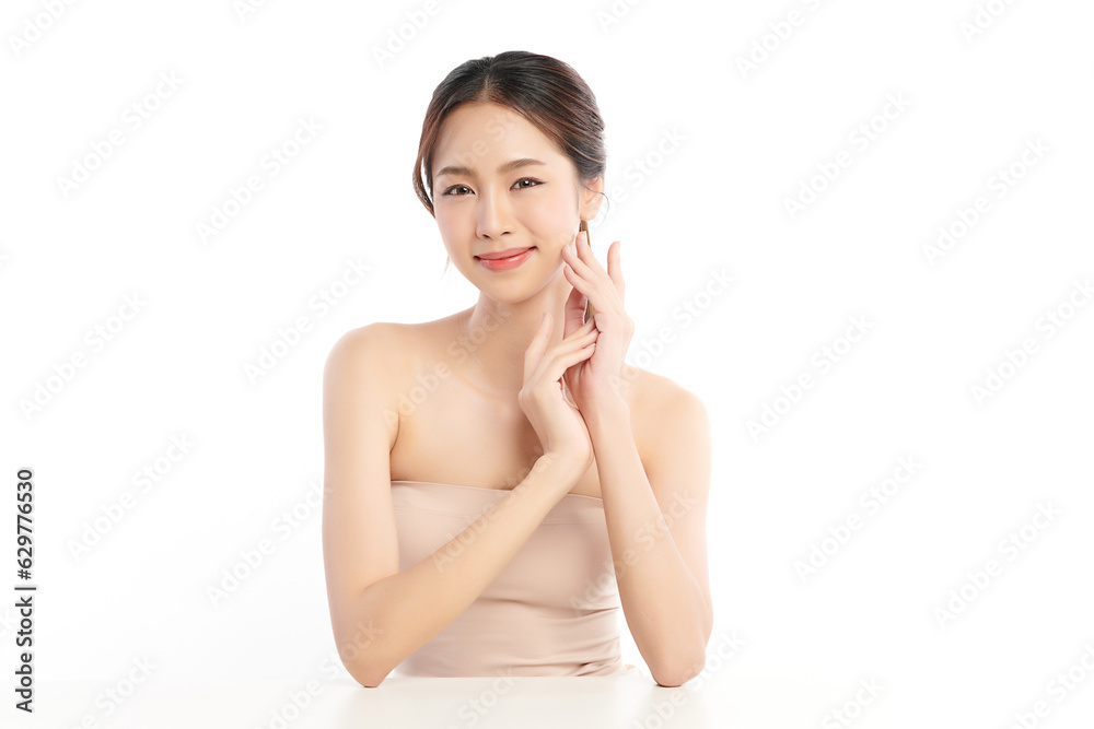 Beautiful young asian woman with clean fresh skin on white background, Face care, Facial treatment, Cosmetology, beauty and spa, Asian women portrait. Beautiful young asian woman with clean fresh skin on white background, Face care, Facial treatment, Cosmetology, beauty and spa, Asian women portrait.
