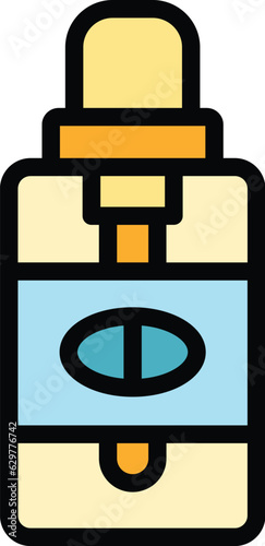 Zinc dropper icon outline vector. Vitamin food. Zn element color flat