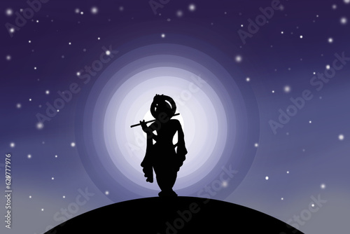 Foto Radha krishna janmashtami background art