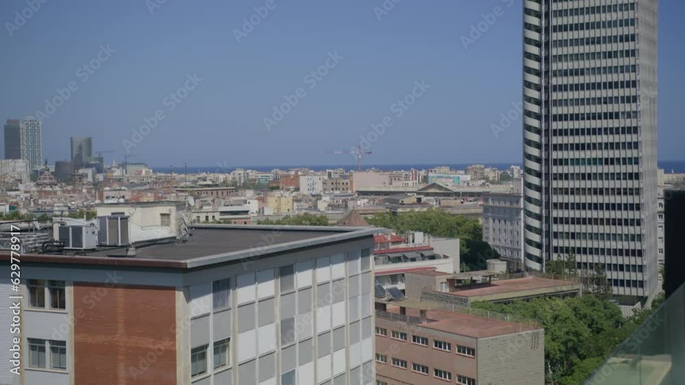 Overview of Early Morning Barcelona as Birds Fly Along City Skyline in Spain in 6K Overview of Early Morning Barcelona as Birds Fly Along City Skyline in Spain in 6K