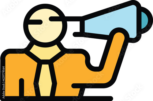 Business manager icon outline vector. Office team. People success color flat