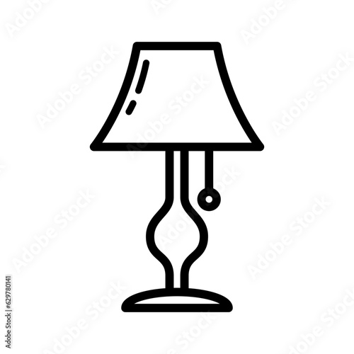 lamp icon, table lamp vector illustration