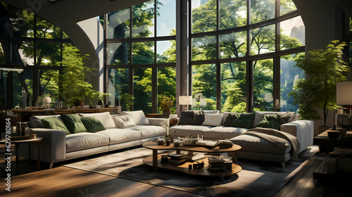  the living room seamlessly integrated with nature