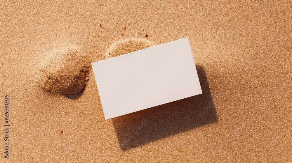 Blank white business card mockup Generative AI Blank white business card mockup Generative AI