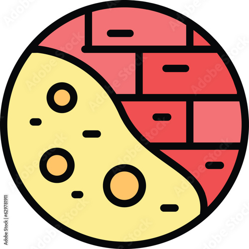 Mortar wall icon outline vector. Local adult. Site stone color flat