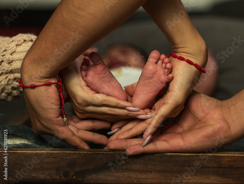 Quadro su tela New Born session with a baby child sleeping quiet