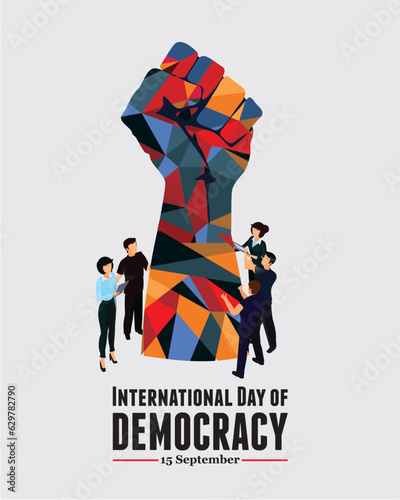 International Day of Democracy. September 15. Holiday concept. Template for background, banner, card, poster with text inscription
