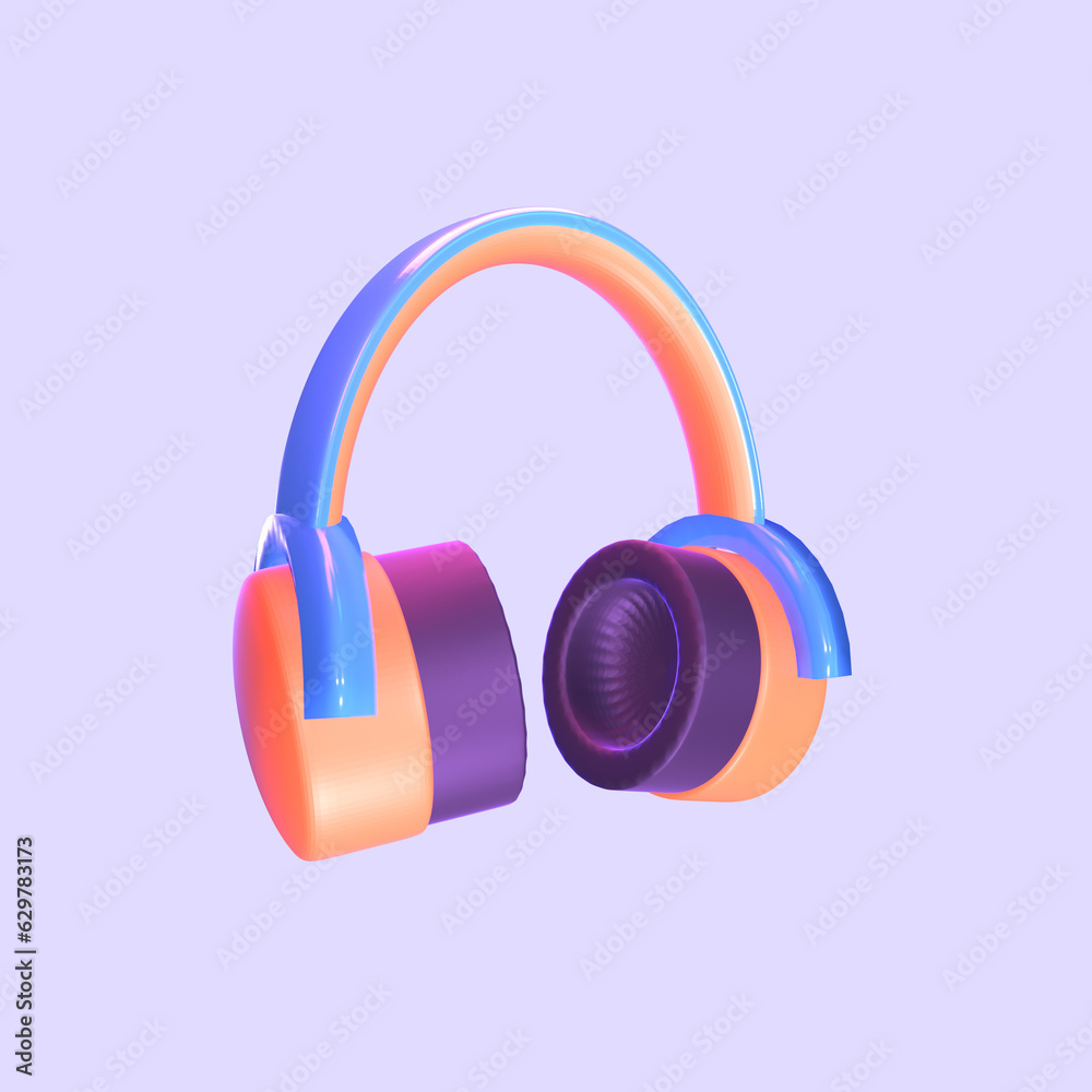 3D icon video games headset rendered isolated on the colored background 3D icon video games headset rendered isolated on the colored background