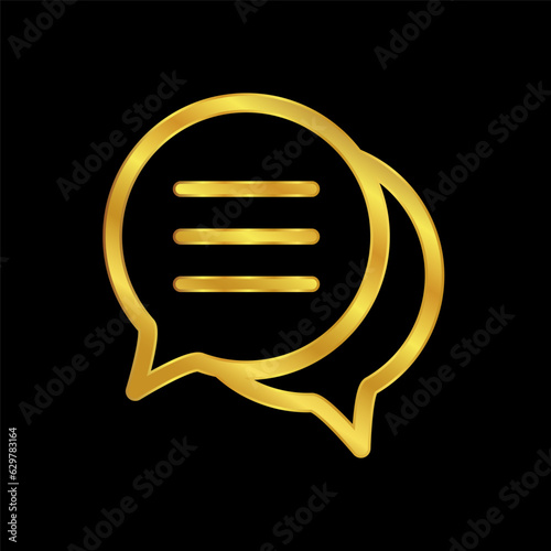 gold colored chat icon 