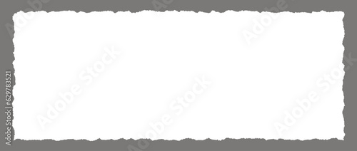 Torn paper frame background. White blank sheet wallpaper with jagged edges. Ripped grunge element bundle for poster, text box, banner. Vector backdrop
