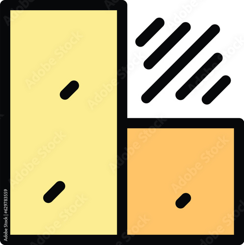 Wall pile icon outline vector. Drywall construction. Plaster house color flat