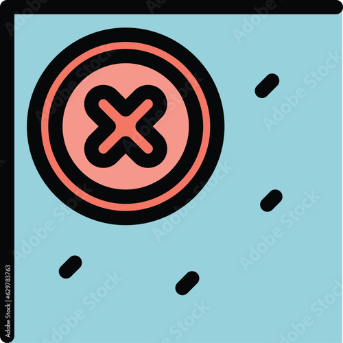 Drywall correction icon outline vector. Plaster house. Putty cement color flat