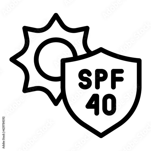 spf 40 line icon