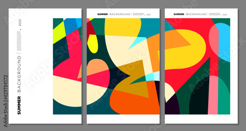 Vector Colorful Abstract Geometric and Liquid Background for Summer Festival
