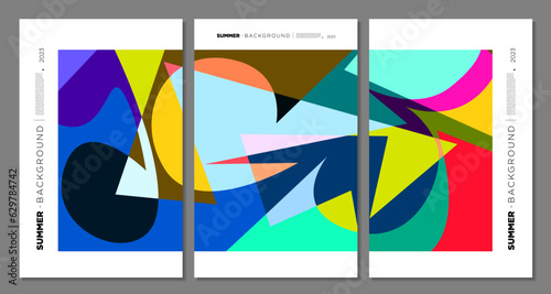 Vector Colorful Abstract Geometric and Liquid Background for Summer Festival