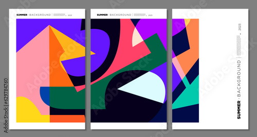 Vector Colorful Abstract Geometric and Liquid Background for Summer Festival