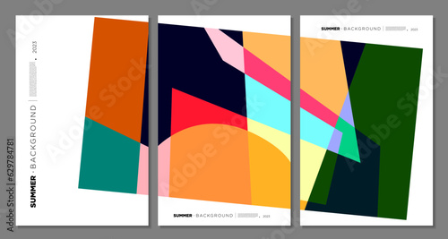 Vector Colorful Abstract Geometric and Liquid Background for Summer Festival