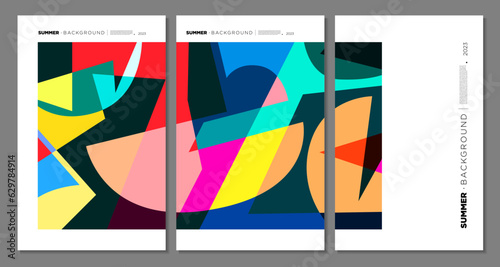 Vector Colorful Abstract Geometric and Liquid Background for Summer Festival