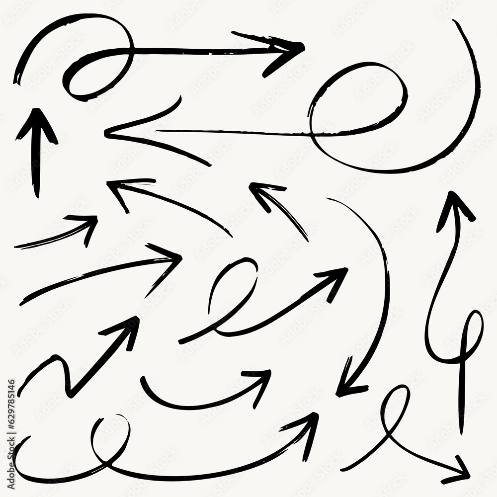 Arrows vector illustration set for business plan, education and presentation