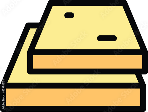 Plaster drywall icon outline vector. House cement. Wall construction color flat