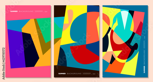 Vector Colorful Abstract Geometric and Liquid Background for Summer Festival