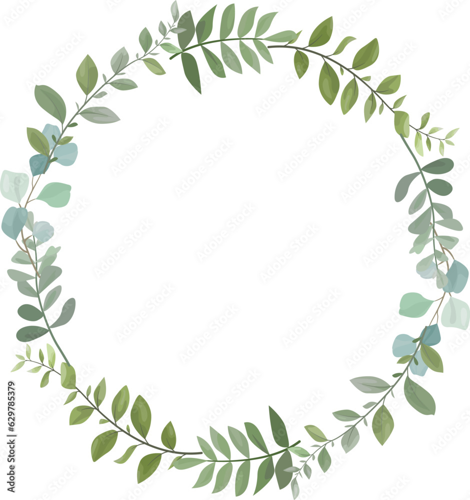 green leaf decoration for invitation card decoration or greeting card