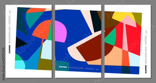 Vector Colorful Abstract Geometric and Liquid Background for Summer Festival