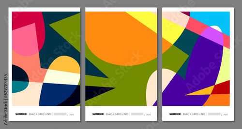 Vector Colorful Abstract Geometric and Liquid Background for Summer Festival