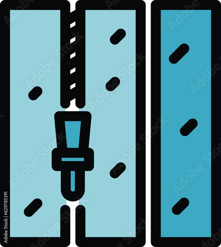 Construction drywall icon outline vector. Cement pile. Brick knife color flat