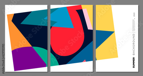 Vector Colorful Abstract Geometric and Liquid Background for Summer Festival