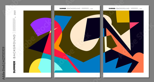 Vector Colorful Abstract Geometric and Liquid Background for Summer Festival