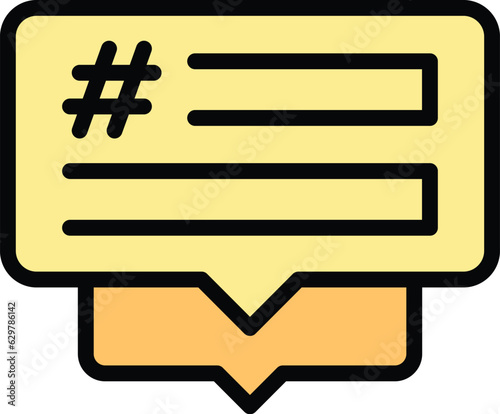 Platform post icon outline vector. Smm cross. Social media color flat