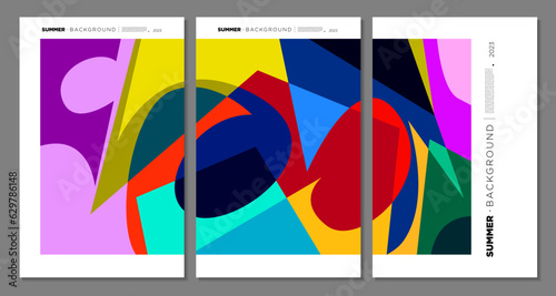 Vector Colorful Abstract Geometric and Liquid Background for Summer Festival