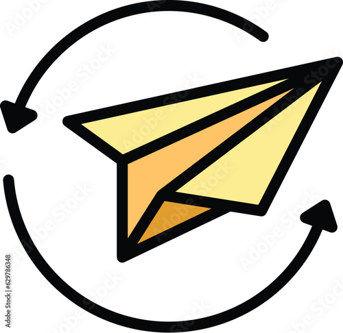 Network post icon outline vector. Smm cross. Social media color flat