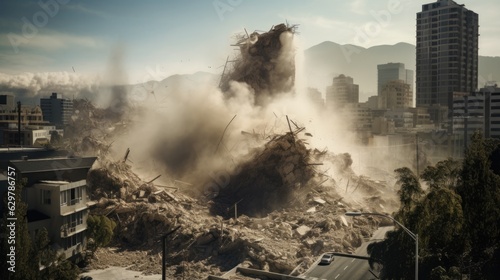 cityscape during an earthquake generative ai