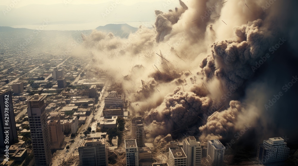 cityscape during an earthquake generative ai