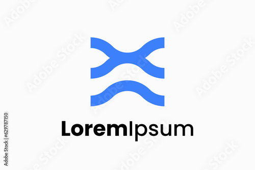 cross waves premium logo vector template