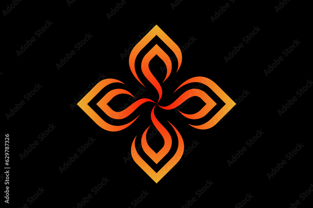 Fototapeta premium letter p and fire premium logo vector template