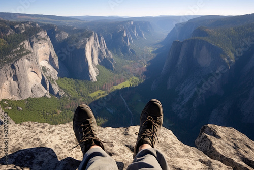 Feet overlooking Yosemite valley