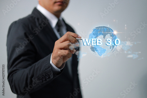 Technology and WEB 3.0 and storage online for computer business network ideas connected to Internet server services for cloud transfer shown in the future Network of Data.