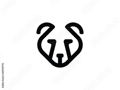 minimal bear head logo design