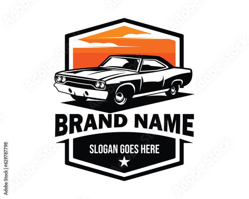 ford cobra torino car silhouette. appear from the side with an elegant style. premium vector design. isolated white background. Best for logo, badge, emblem, icon, sticker design