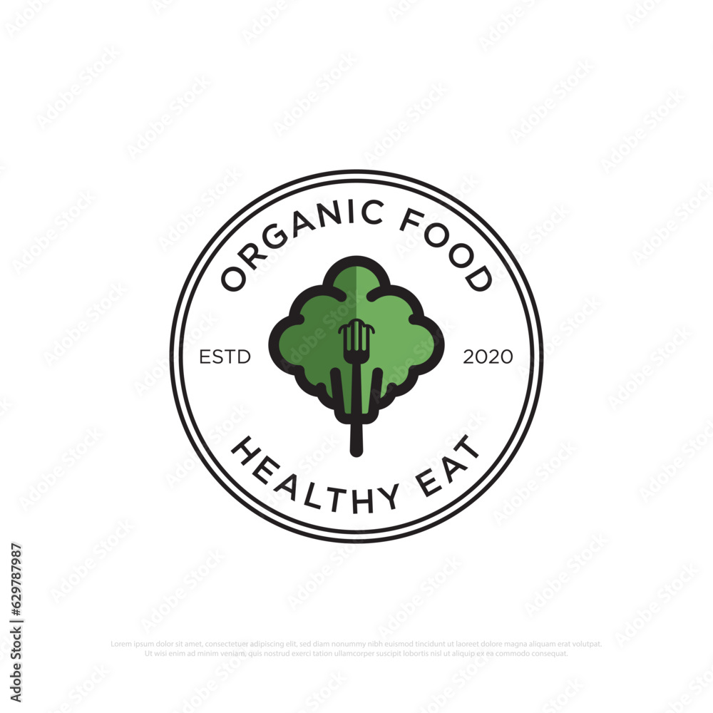 organic food logo design vector, fresh tree with flat design illustration, best for nature,organic restaurant sign or symbol organic food logo design vector, fresh tree with flat design illustration, best for nature,organic restaurant sign or symbol