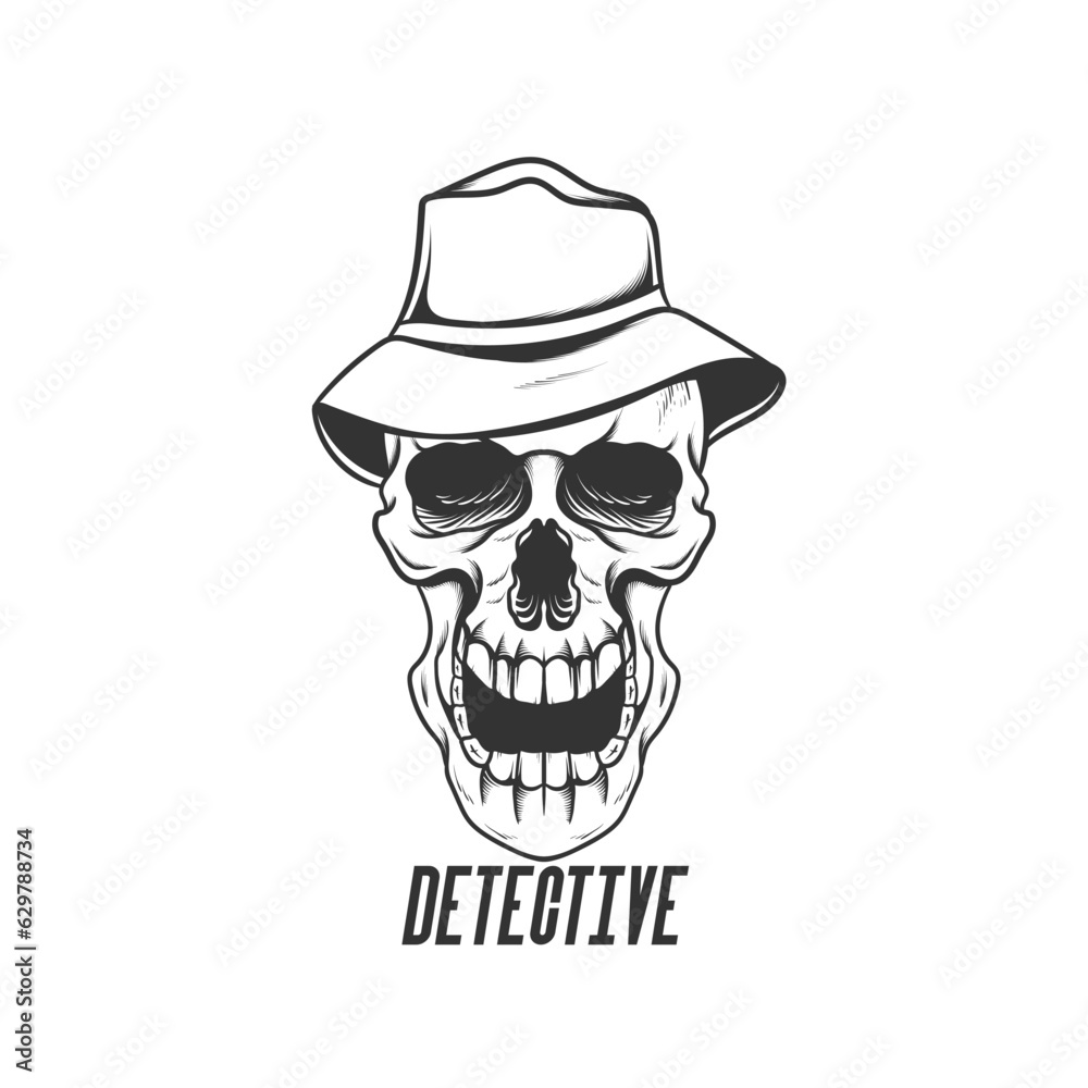 Cool scary and scary skull illustration design for your t-shirt or merchandise brand needs