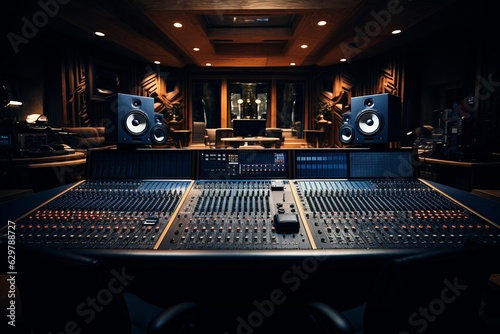 Fotografia Recording Studio Control Room, Generative AI