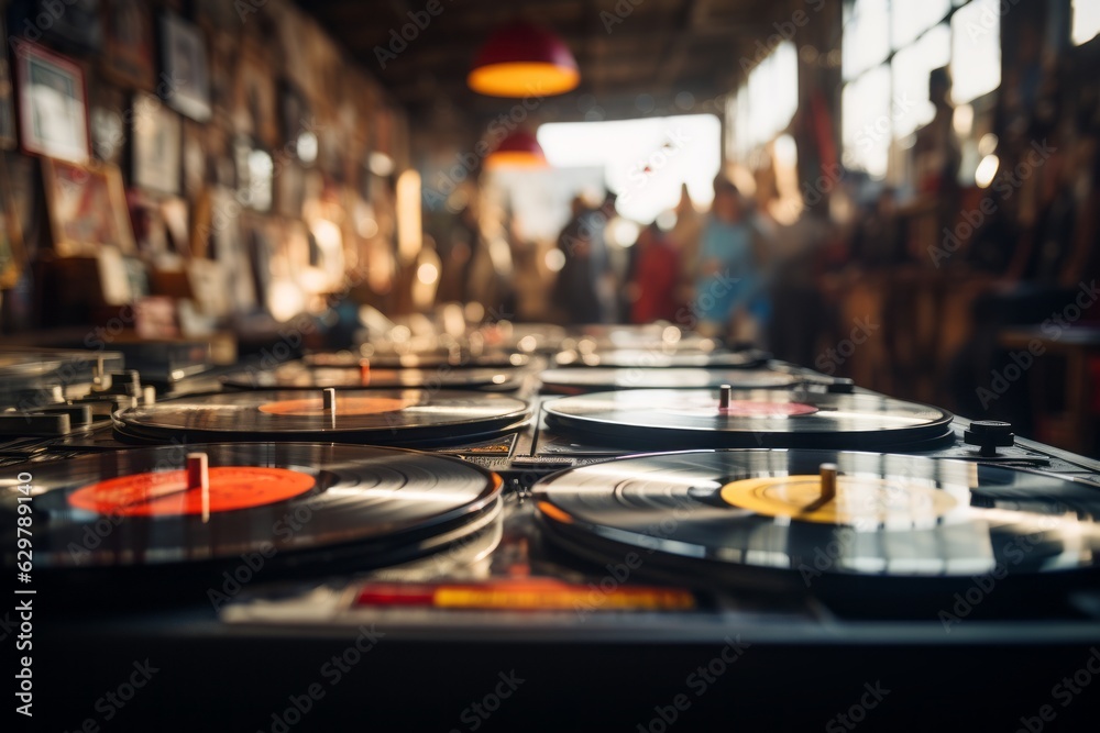 Fototapeta premium Vinyl Record Store, Generative AI