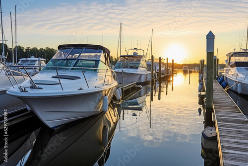 Marina boats docked